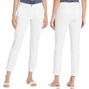 Tommy Hilfiger White Cotton Ankle Slim Fit Chino Trousers (14)